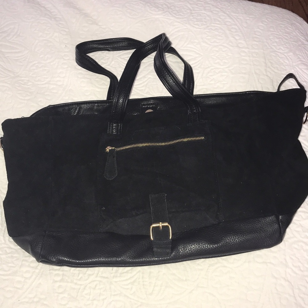 Black leather purse